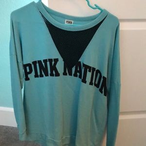 Blue v- cut crew from Pink